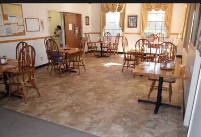 Dining and common room interior at Mountbatten House